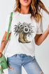 Country Sunshine Sunflower Floral Cowboy Boot Graphic Tee