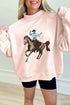 Cowboy Rodeo Print Western Mock Neck Sweatshirt