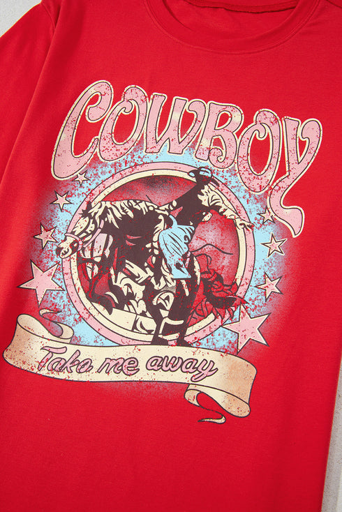 Cowboy Take Me Away Graphic Print Relaxed Tee