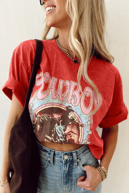Cowboy Take Me Away Graphic Print Relaxed Tee