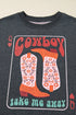 Cowboy Take Me Away Graphic Raw Edge Sweatshirt