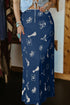 Cowgirl Aesthetic Western Print Satin Maxi Skirt