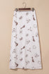 Cowgirl Aesthetic Western Print Satin Maxi Skirt