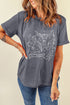 Cowgirl Boots And Ox Head Graphic Print Western Tee