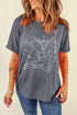 Cowgirl Boots And Ox Head Graphic Print Western Tee