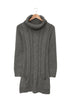 Cowl Neck Cable Knit Sweater Dress