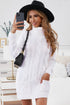 Cowl Neck Cable Knit Sweater Dress