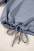 Cowl Neck Drawstring Pullover Wide Leg Pant Set