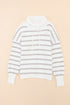 Cowl Neck Striped Print Drop Shoulder Sweater