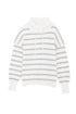 Cowl Neck Striped Print Drop Shoulder Sweater