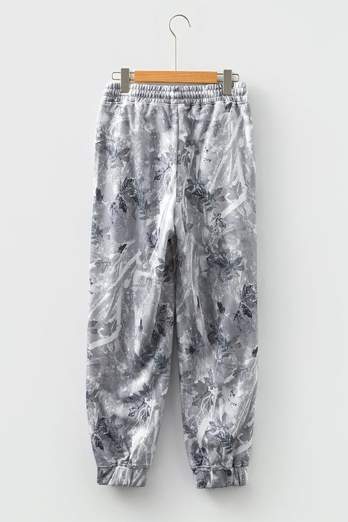 Cozy Camo Print Drawstring Elastic Waist Jogger Pants