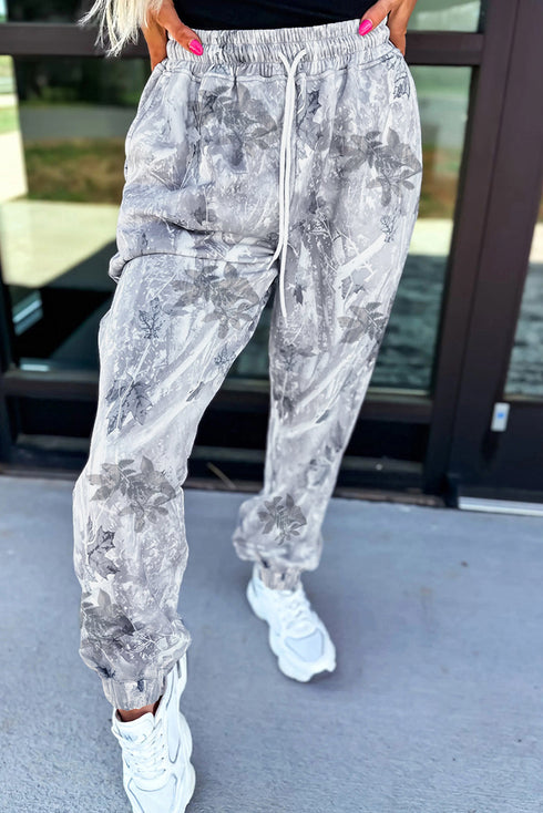 Cozy Camo Print Drawstring Elastic Waist Jogger Pants