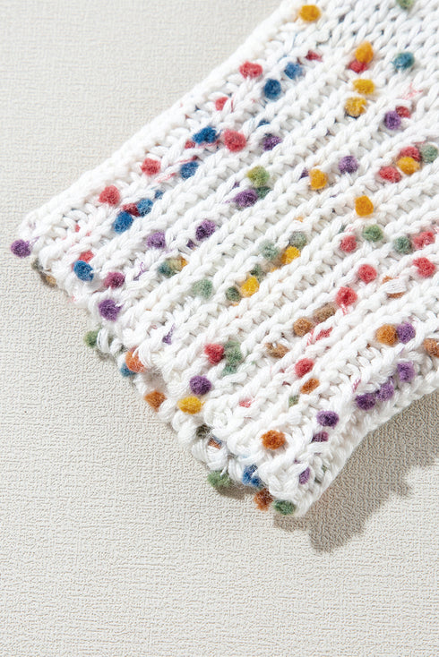 Cozy Confetti Speckle Open Front Knit Cardigan