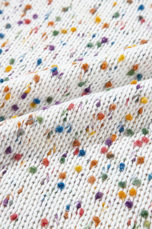 Cozy Confetti Speckle Open Front Knit Cardigan