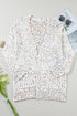 Cozy Confetti Speckle Open Front Knit Cardigan