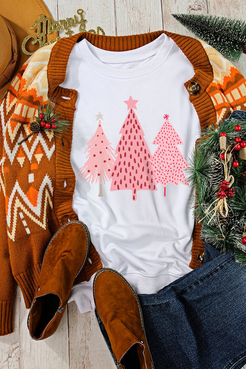Cozy Graphic Print Holiday Crew Neck Sweatshirt