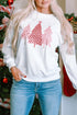 Cozy Graphic Print Holiday Crew Neck Sweatshirt