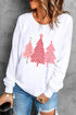 Cozy Graphic Print Holiday Crew Neck Sweatshirt