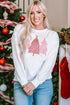 Cozy Graphic Print Holiday Crew Neck Sweatshirt