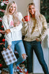 Cozy Graphic Print Holiday Crew Neck Sweatshirt
