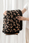 Cozy Leopard Print Knit Home Throw Blanket