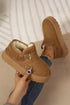 Cozy Lined Buckle Detail Platform Slip On Boots