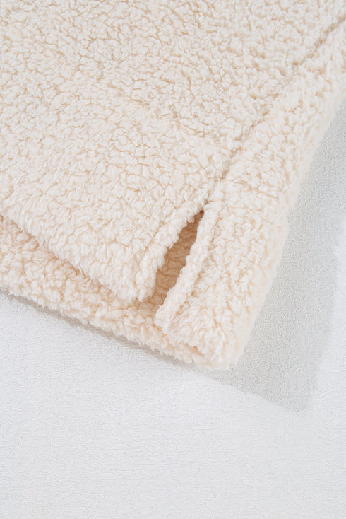 Cozy Mock Neck Textured Sherpa Pullover Top