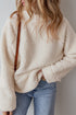 Cozy Mock Neck Textured Sherpa Pullover Top