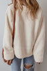 Cozy Mock Neck Textured Sherpa Pullover Top