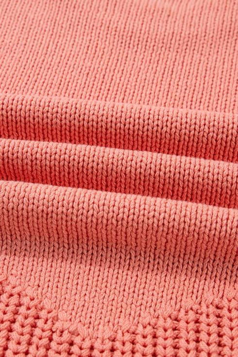 Cozy Pumpkin Motif Drop Shoulder Knit Sweater