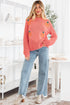 Cozy Pumpkin Motif Drop Shoulder Knit Sweater