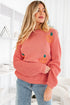 Cozy Pumpkin Motif Drop Shoulder Knit Sweater