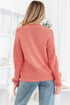 Cozy Pumpkin Motif Drop Shoulder Knit Sweater
