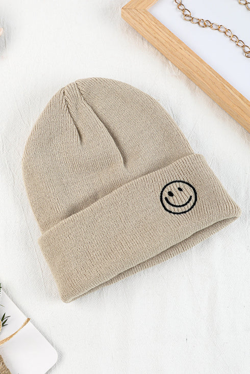 Cozy Ribbed Knit Cuffed Graphic Style Beanie