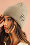 Cozy Ribbed Knit Cuffed Graphic Style Beanie