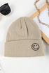 Cozy Ribbed Knit Cuffed Graphic Style Beanie