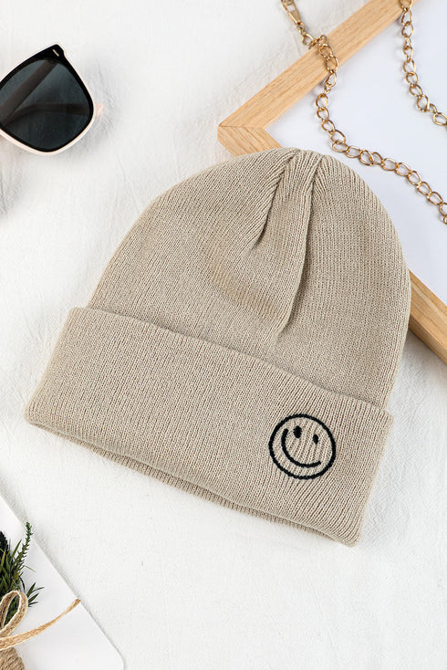 Cozy Ribbed Knit Cuffed Graphic Style Beanie