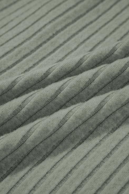 Cozy Ribbed Knit Long Sleeve Drop Shoulder Button Down Shacket