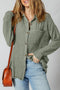 Cozy Ribbed Knit Long Sleeve Drop Shoulder Button Down Shacket