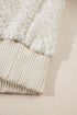 Cozy Ribbed Trim High Pile Sherpa Hoodie Pullover