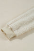 Cozy Ribbed Trim High Pile Sherpa Hoodie Pullover