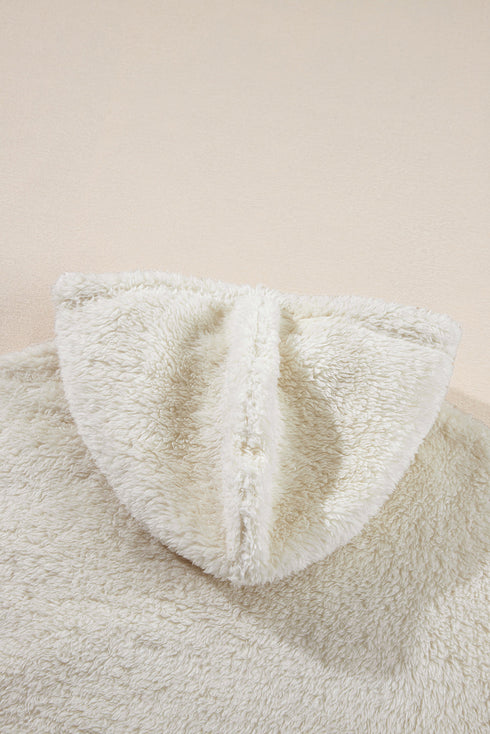 Cozy Ribbed Trim High Pile Sherpa Hoodie Pullover