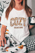 Cozy Season Floral Block Letter Graphic Tee