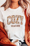 Cozy Season Floral Block Letter Graphic Tee
