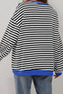 Cozy Stripe Oversized Contrast Trim Pullover Sweatshirt