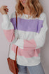 Cozy Striped Color Block Drop Shoulder Pullover Sweatshirt