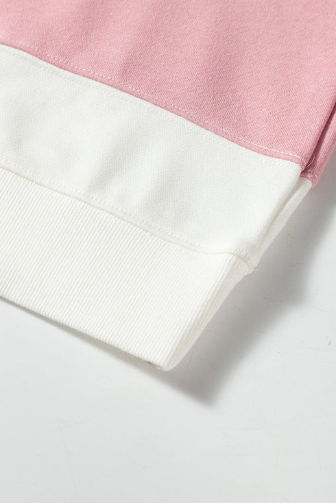 Cozy Striped Color Block Drop Shoulder Pullover Sweatshirt