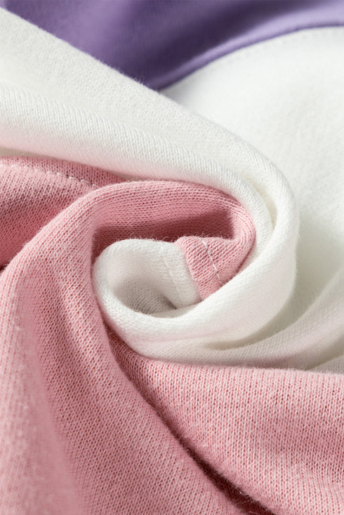 Cozy Striped Color Block Drop Shoulder Pullover Sweatshirt