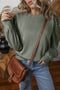 Cozy Textured Patchwork Color Block Round Neck Sweatshirt