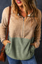 Cozy Textured Sherpa Quarter Zip Pocket Pullover